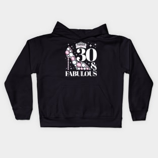 30 & Fabulous Crown Sparkle Kids Hoodie